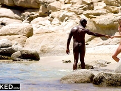 Nana, Plage, Noire, Branlette thaïlandaise, Interracial, De plein air, Maigrichonne, Nénés