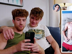 フェラチオ, 茶髪の, イマラチオ, チン, バック, 赤毛, コキ, 三人