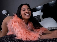 お尻, フェラチオ, 茶髪の, バック, ラティーナ, なめる, ストリッピング, ティーン