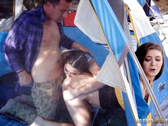 茶髪の, 女 人男 人, オマンコ, 三人