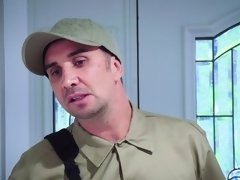 Grote mammen, Pijpbeurt, Bruinharig, Stel, Natuurlijke tieten, Gezichtspunt, Ruw, Trio