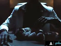 69, Noir ébène, Lesbienne, Chatte, Réalité, Caoutchouc, Criant, Nénés