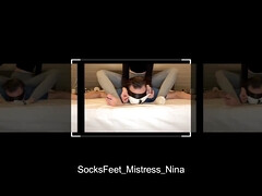 Blonde, Bondage, Pieds, Fétiche, Allemand, Maîtresse, Esclave, Chaussettes