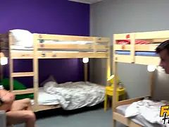 Fake hostel - college man fucks a guys trampy cheating mexican gf