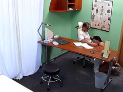 Médecin, Bureau, Orgasme, Chatte, Chevaucher, Serré, Uniforme, Mouillée