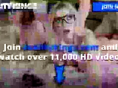 ブロンド, フェラチオ, チン, バック, 巨大, なめる, 小柄, オマンコ