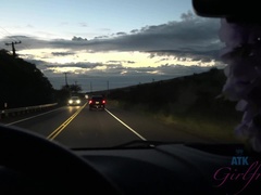 Strand, Flashing, Vriendin, Masturbatie, Orgasme, Buiten, Kut duiken, Geschoren