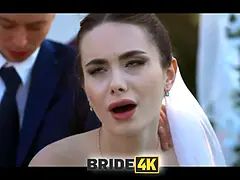 Braut, Braunhaarige, Hd, Im freien, Schreiend, Rasiert, Titten, Hochzeit