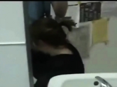 Gamestop Employee gives blowjob in bathroom