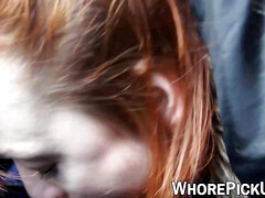 Sucer une bite, Tir de sperme, Masturbation, Seins naturels, De plein air, Pov, Prostituée, Rousse roux
