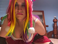 Grosse titten, Crossdresser, Süss, Strumpfhose, Transfrau, Dürr, Schlampe, Titten