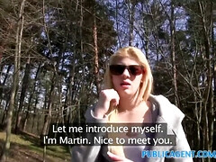 Sexy blonde with natural tits fucks a stranger for cash in her pink underwear