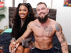 デカ尻, デカチン, フェラチオ, 茶髪の, バック, 黒人, ガリガリ, ティーン