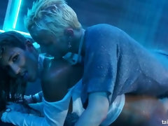 茶髪の, クラブ, ダンス, 黒人, キス, オージー, ポルノスター, フェラする