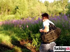 18 jahre, Blasen, Handjob, Hd, Lecken, Öffentlich, Dürr, Titten
