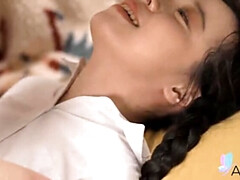 アジア人, フェラチオ, 彼氏, 中国人, 足コキ, なめる, ティーン, 濡れ