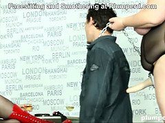 アナル, デカチン, デカパイ, フェラチオ, ぽちゃ, フェティッシュ, 怪物, 三人