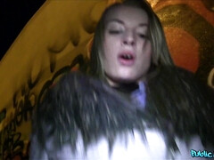 Skinny 19yo European Blonde Fucked Outside with Cum in Mouth