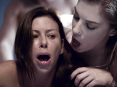 お尻, 茶髪の, 女 人男 人, ハードコア, オマンコ, 三人