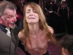 Schwarz, Blondine, Dildo, Frau, Schmerz, Bestrafung, Rasiert, Sklave
