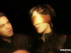 Bondage discipline sadomasochisme, Grote kont, Bruinharig, Sperma shot, Handbeurt, Man, Roodharige vrouw, Tieten likken