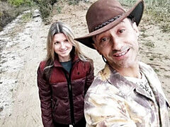 Outdoor sex with a skinny young blonde girlfriend Gina Gerson