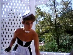 Slutty retro blonde milf loved having classic threesome outdoors