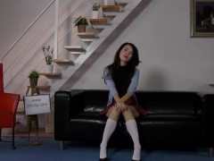 UK cutie cockriding a lucky senior in POV