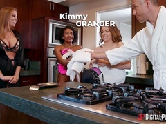 A black teen gets fucked with a strapon by a hot married lady