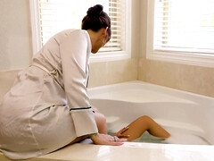 Arsch, Bad, Hardcore, Absätze, Natürlichen titten, Piercing, Rotschopf, Nass