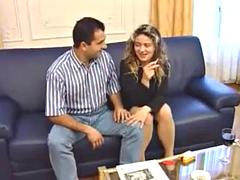 Chica, Mamada, Francés, Estrella porno, Trio