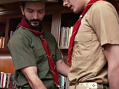 Principal scout barebacks and rims twink in the office after BJ