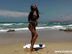 Sexy Monokini Fuck Big Beowulf Dildo & Anal Prolapse