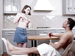 素人, デカチン, フェラチオ, 茶髪の, 自然山雀, 小柄, ショートヘア, ティーン