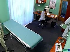 Desperate russian teenie prizes doctor with hard sex - faux polyclinic