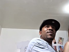 Belle grosse femme bgf, Grosse bite, Noire, Sucer une bite, Tir de sperme, Hard, Interracial, Nénés