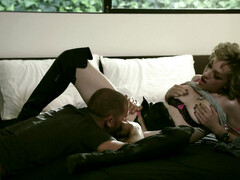 アメリカ人, お尻, フェラチオ, 顔射, なめる, 自然山雀, ピアス, ヒモパン