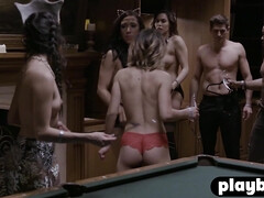 お尻, デカ尻, デカパイ, ブロンド, 茶髪の, グループ, 下着, 淫乱熟女