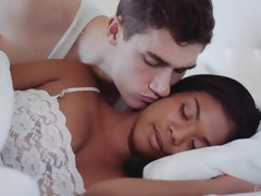 Enthousiasteling, Zwart, Pijpbeurt, Bruinharig, Natuurlijke tieten, Kut duiken, Tiener, Tieten likken