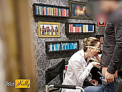 Enthousiasteling, Stel, Handbeurt, Secretaresse, Zuigen