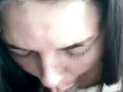 Gros seins, Sucer une bite, Brunette brune, Tir de sperme, Gorge profonde, Hd, Interracial, Fille latino