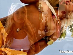 Tetas grandes, Mamada, Tetona, Garganta profunda, Latina, Al aire libre, Adolescente, Tetas