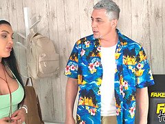 69, デカパイ, フェラチオ, 茶髪の, ぽちゃ, なめる, オーガズム, オマンコ