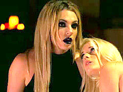 レズビアン, なめる, 三人