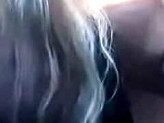 ブロンド, フェラチオ, 車, 爸, 異人種間, 自然山雀