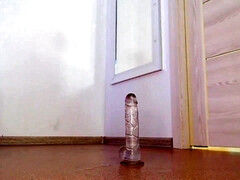 Enthousiasteling, Grote mammen, Pijpbeurt, Bruinharig, Rondborstig, Seksspeelgoed, Alleen, Tieten likken