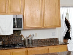 Anaal, Hondjeshouding, Zwart, Sperma in gezicht, Hardcore, Interraciaal, Keuken, Shemale