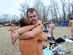 Outdoor group sex on the beach