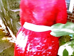 デカパイ, 黒人, 女, 面白, 淫乱熟女, 公共, オマンコ, 一人