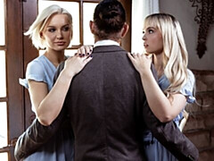 デカ尻, デカチン, デカパイ, ブロンド, フェラチオ, 女 人男 人, ガリガリ, ティーン